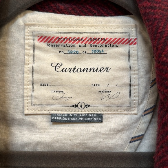 Wool jacket. Subtle herringbone weave. Purchased at Anthropologie Copper buttons - Picture 4 of 5